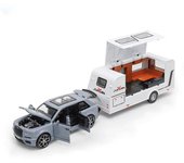 Remolque de viaje de simulación de aleación fundida a presión 1/32, modelo de coche de juguete Rolls Royce Cullinan SUV, modelo de vehículo con sonido y luz, regalo para niños negro