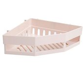 Adhesivo para colgar en la pared, estante de almacenamiento de esquina triangular, organizador de baño y cocina blanco