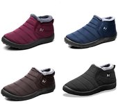 Botas de algodón impermeables antideslizantes para parejas, botas de nieve de tela con paraguas, zapatos de algodón de invierno para hombres y mujeres 45 negro