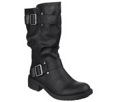 Botas de motociclista de cuero sintético Trumble para mujer/dama Rocket Dog 4 UK negro