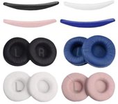 Almohadillas de 70 mm para auriculares JBL Tune600, T500BT y T450: Cubiertas de esponja wrinkled leather LR earphone cover [single] negro