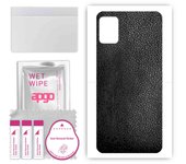 apgo Protective Skin Sticker for the back compatible with Cubot Note 7, Wrap Film, Foil, Vinyl - Pattern Black Leather