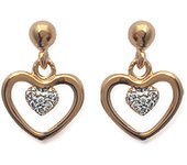 Les Trésors De Lily [G7835] - Pendientes chapados en oro 'Love' oro blanco - 14x10 mm oro