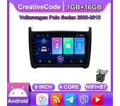 Radio del coche para Volkswagen Sedan POLO 2008-2018 Android reproductor Multimedia para coche unidad de navegación GPS WIFI 1 + 16GB