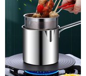 1 Juego de freidora multifuncional, Mini olla, buena conductividad del calor, acero inoxidable, ahorro de aceite, freidora casera, utensilios de cocina 2pcs