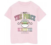 Star Wars Girls The Mandalorian The Force Collegiate Cotton T-Shirt 9-11 Years blanco