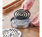 ¡Elimine los mosquitos al instante con esta caja portátil de incienso para mosquitos de acero inoxidable! plata