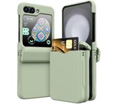 Funda abatible con inserción de tarjeta para Samsung Galaxy Z Flip 5, Galaxy Z Flip 3, 4, Flip 6, a prueba de golpes y caídas. Galaxy Z Flip 4 or 3 negro