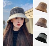 Gorro de hilo de punto, gorro de pescador cálido de invierno, gorro nuevo, gorro de pescador para mujer marrón