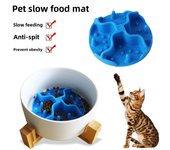Tapete redondo de silicona antiasfixia para gatos, comedero lento para lamer con ventosa 8 cm verde