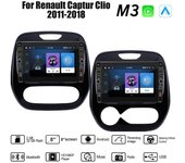 8 pulgadas para Renault Captur Clio 2011-2018 con botón perilla Android Car Radio reproductor multimedia navegador estéreo GPS 2 Din Carplay 2 + 32GB 1+32GB,A