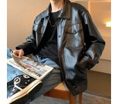 Chaquetas de cuero informales para hombre, chaqueta nueva de invierno, estilo callejero, abrigos interiores gruesos, chaqueta de cuero para hombre XL