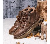 Zapatos cálidos de algodón para hombre, botas de nieve antideslizantes, cómodas, de felpa, estilo retro, clásicas, de invierno, informales, para deportes al aire libre, 2024 39 caqui