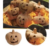 Calabazas para hogueras, calabazas imitadas, hogueras reutilizables a prueba de fuego, decoración de Halloween para fiestas, barbacoas, hogueras y chimeneas beige