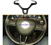 ABS Chrome Accesorios Volante del coche Cubierta protectora Trim Sticker para Volkswagen Skoda Octavia A7 Kodiaq Rapid Yeti Electroplating silve