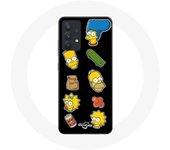 Coque pour Samsung Galaxy A13 4G / A13 4G Lite Les Simpson autocollants fond noir