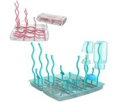 Estante de secado para almacenamiento de árboles, estante para pezones, chupete para alimentar a bebé, portavasos, limpieza de biberones, secador, escurridor, portátil de doble cara verde hierba