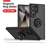 Funda de teléfono con soporte de anillo magnético mate para Samsung Galaxy S24 S23 S22 S21 S20 Fe S10 Note 20 Ultra 10 Plus Funda a prueba de golpes S24 Ultra&Case for Samsung