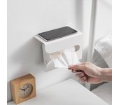 Caja de pañuelos multiusos, rectangular, para guardar pañuelos, para baño, para montar en la pared, para papel higiénico, para escritorio, para servilletas, para baño blanco