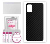 apgo Protective Skin Sticker for the back compatible with Samsung Galaxy A41, Wrap Film, Foil, Vinyl - Pattern Carbon Black