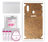apgo Protective Skin Sticker for the back+sides compatible with Samsung Galaxy A20s, Full Wrap Film, Foil, Vinyl - Pattern Rusty Copper