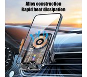 Soporte para teléfono de coche, cargador inalámbrico de 66 W, soporte para teléfono móvil, clip inteligente para ventilación de aire por infrarrojos para iPhone universal