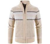 Suéter informal de otoño e invierno con cremallera y cuello alto para hombre, cárdigan estampado, blusa, abrigo M azul