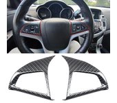 2 piezas de pegatinas protectoras cromadas para volante de coche, aptas para Chevrolet Cruze Sedan Hatchback 2009-2015 Trax Accesorios
