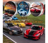 Cera para coche de 200 g para el cuidado de la pintura del coche, cera especial para vehículos negros, blancos y rojos, cera impermeable, ¡con esponja para encerar! blanco