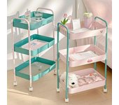with Wheels Kitchen Trolley Multi-Purpose Floor Storage Shelf Snacks Storage Rack  Office negro