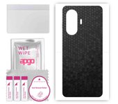 apgo Protective Skin Sticker for the back compatible with Wiko Hi Enjoy 60 5G, Wrap Film, Foil, Vinyl - Pattern Black Honeycomb