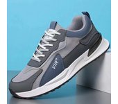 Zapatillas deportivas transpirables de moda para hombre, zapatillas de deporte informales con plataforma y cordones, calzado para caminar para hombre 39 gris