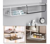 Estante organizador de cocina, cesta de red colgante para cocina, estante de almacenamiento debajo del gabinete, estante de alambre, estante debajo del escritorio