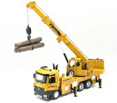 Modelo de camión grúa de aleación fundida a escala 1/18, excavadora de simulación, juguetes mezcladores de coches, juguetes de regalo para el coche de ingeniería para niños 1/18-33x14x8cm amarillo