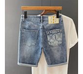 Pantalones cortos vaqueros ajustados y elásticos para hombre: Ropa casual de verano de moda 31 azul