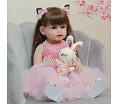Muñecas Reborn, muñeca de vinilo de silicona de cuerpo completo, 55 cm, chica de belleza rosa, muñecas realistas para bebés, muñecas bebé, muñecos Reborn de juguete oro