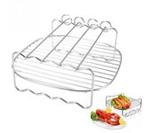 Bandeja para hornear Brochetas Freidora de aire Soporte de acero inoxidable Rejilla para barbacoa Parrilla de doble capa Bandeja para hornear Reemplazo Barbacoa Herramientas de cocina
