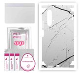 apgo Protective Skin Sticker for the back+sides compatible with Honor 20 Pro, Full Wrap Film, Foil, Vinyl - Pattern White Marble