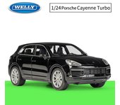 1/24 WELLY Porsche Cayenne Turbo SUV Coche en miniatura de aleación Diecast Vehículos de juguete de metal Modelo de coche Colección de alta simulación Regalos para niños 1/24-19.8x7.8x6.8cm blanco