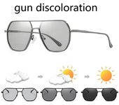 Gafas de sol fotocromáticas, gafas de sol polarizadas para hombre, decoloración, antideslumbrantes, UV, doble uso, gafas de conducción diurna y nocturna