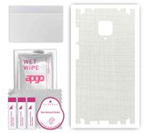 apgo Protective Skin Sticker for the back+sides compatible with Xiaomi Redmi Note 9 Pro Max, Full Wrap Film, Foil, Vinyl - Pattern White Fabric