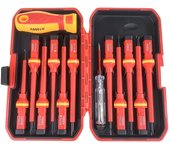 Juego de 13 destornilladores magnéticos, kit de herramientas eléctricas de metal, cabezas planas y oblicuas, herramientas manuales no eléctricas para uso doméstico 13-piece suit