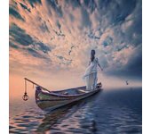 DIY diamante pintura cross stitch girl onthe boat diamond bordado decoration Pinturas 30x30CM