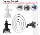 Soporte de montaje en tubo para cámara con rotación de 360° para cámara de anillo, cámara de foco y EufyCam 2C. blanco