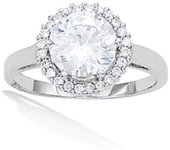 Bague Argent 'Sissi' Blanc argenté (rhodié) - 10 mm 52 blanco