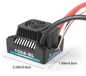 ESC sin escobillas de 150 A con conector XT60 y Lipo de 2-4S, 5 A/5,8 V BEC para motor sin escobillas 3660/3670/3674 de 1/8 XT60 plug negro