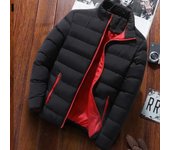 Abrigos de otoño e invierno para hombre, chaqueta acolchada para hombre, abrigo, ropa de abrigo, parka para hombre, chaquetas ajustadas informales Asian M rojo
