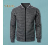 Sudadera con cuello alto para hombre, chaqueta con solapa y cremallera de color patchwork y manga larga, con bolsillos y dobladillo elástico, ropa deportiva S gris oscuro