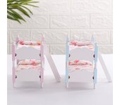 Litera para casa de muñecas, decoración en miniatura, litera multifuncional sólida 0,05 para niñas color rosa