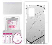 apgo Protective Skin Sticker for the back+sides compatible with Realme Narzo 50i, Full Wrap Film, Foil, Vinyl - Pattern White Marble
